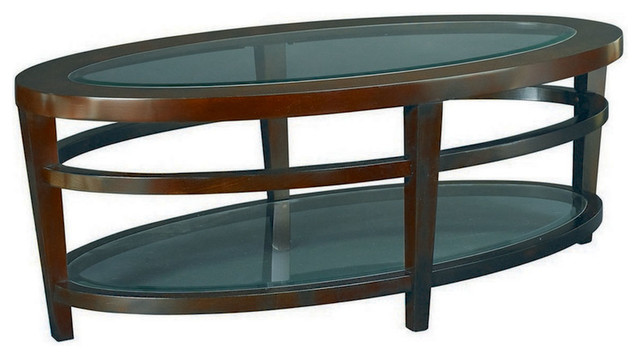 Hammary Urbana Glass Top Oval Cocktail Table - Contemporary - Coffee ...