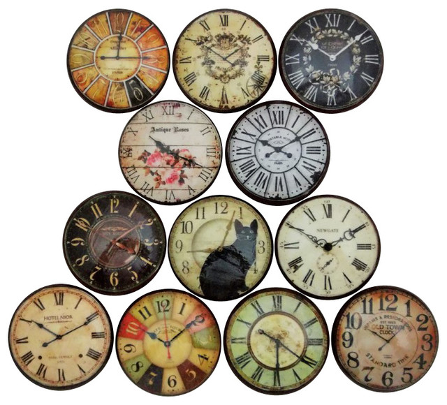 Vintage Style Clock Cabinet Knobs 12 Piece Set Traditional