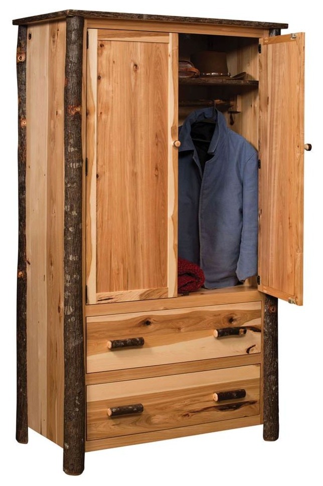 Armoire Hickory, Natural Stain - Rustic - Armoires And ...