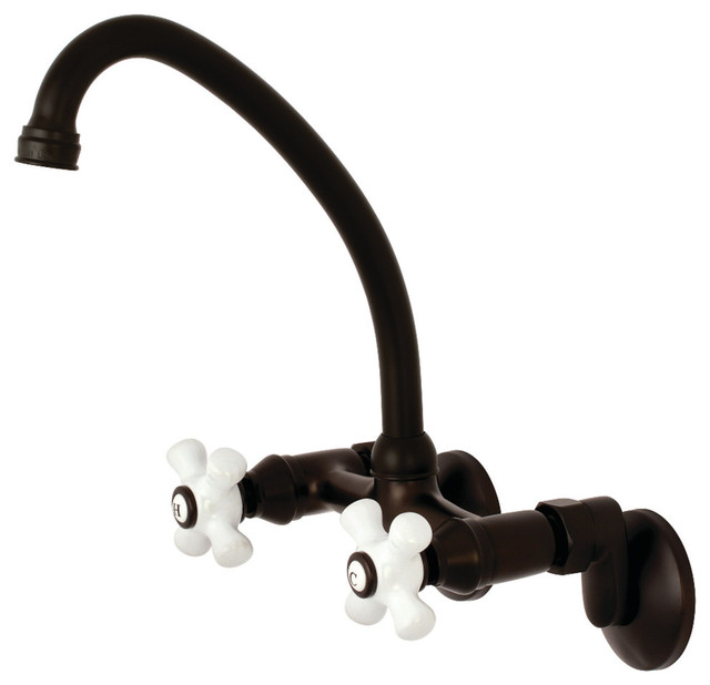 Kingston Brass Ks614 1 8 Gpm Wall Mounted Bridge Kitchen Kingston Brass Ks614 1 8 Gpm Wall Mounted Bridge Kitchen Faucet Traditional Faucets By