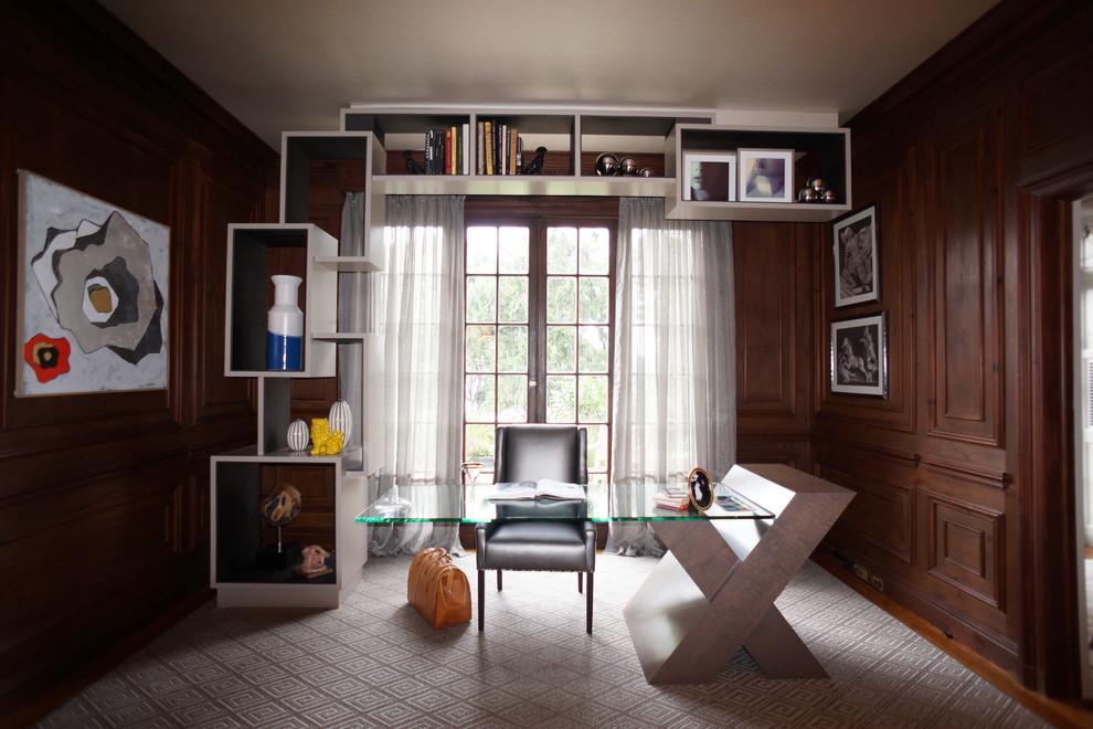 Design ideas for an eclectic home office in New York.