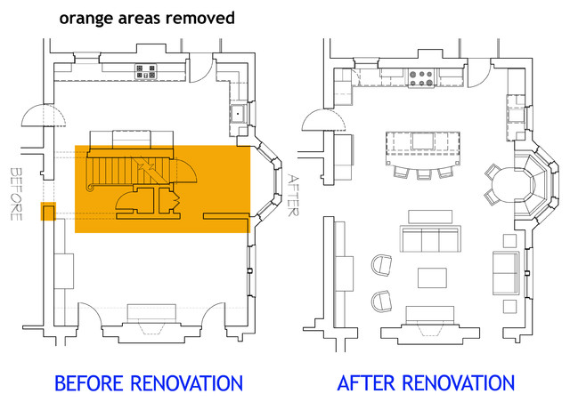 Kitchen & Interior Reconfiguration modern-floor-plan