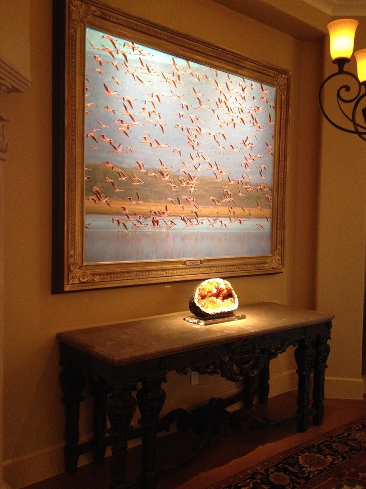 Example of a large transitional entryway design in Houston
