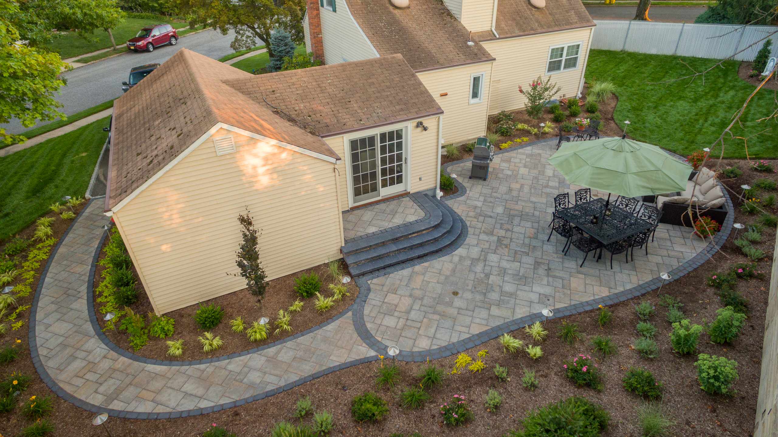 Backy patio and lighting