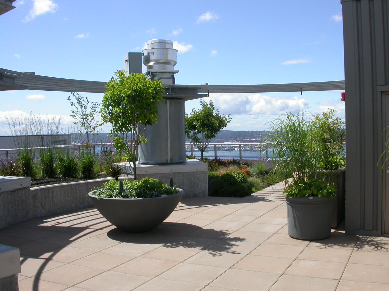 CristallaRoof Garden - framed view to Alki and Puget Sound