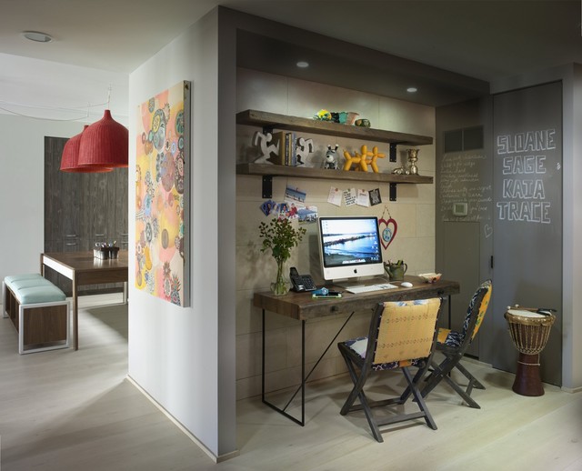 Bohemian Apartment Homework Area eclectic-home-office