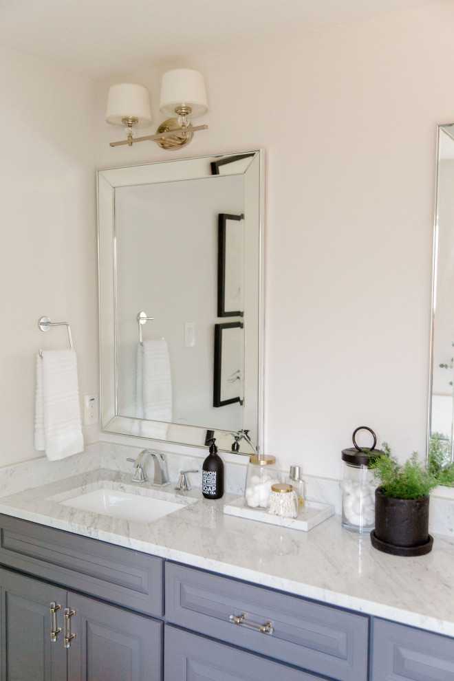 Transitional home design photo in Dallas
