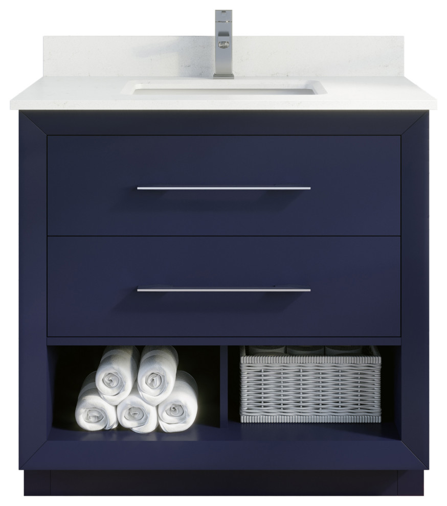 Rio Ii 36 Vanity With Power Bar And Drawer Organizer Modern Bathroom Vanities And Sink Consoles By Art Bathe