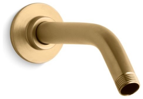 Kohler Shower Arm & Flange,7-1/2" Long, Vibrant Moderne Brushed Gold