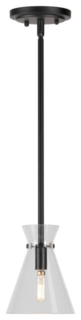 Beaker 1 Light Mini Pendant in Black