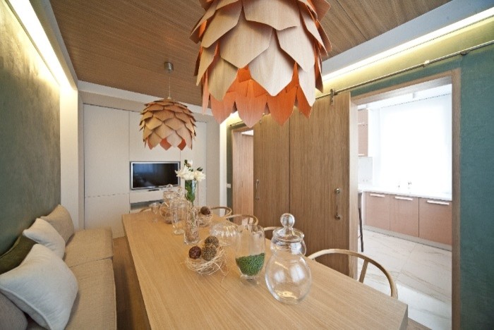 Кухня-столовая с шишками