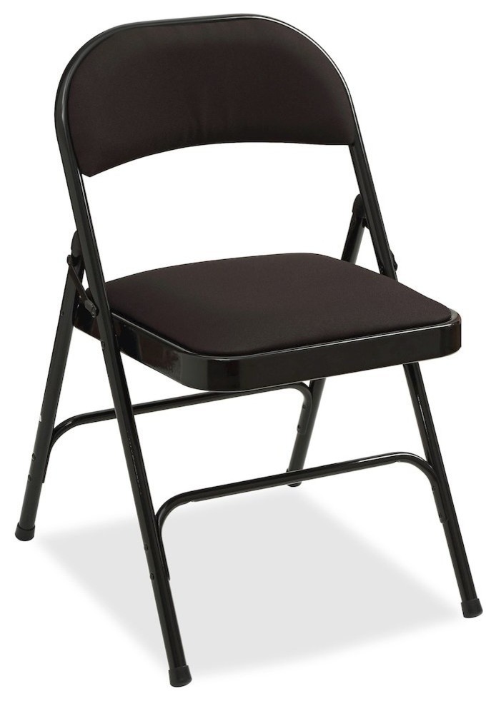 Lorell Padded Seat Folding Chairs Set, Lina Leather Folding Chair
