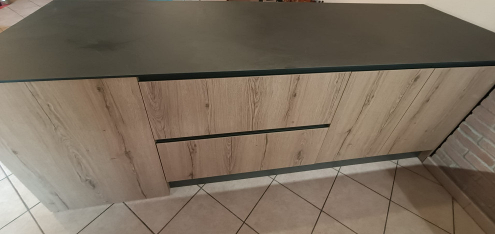 Restyling Cucina Ante Quercia Vecchia Top HPL Pietra Nera
