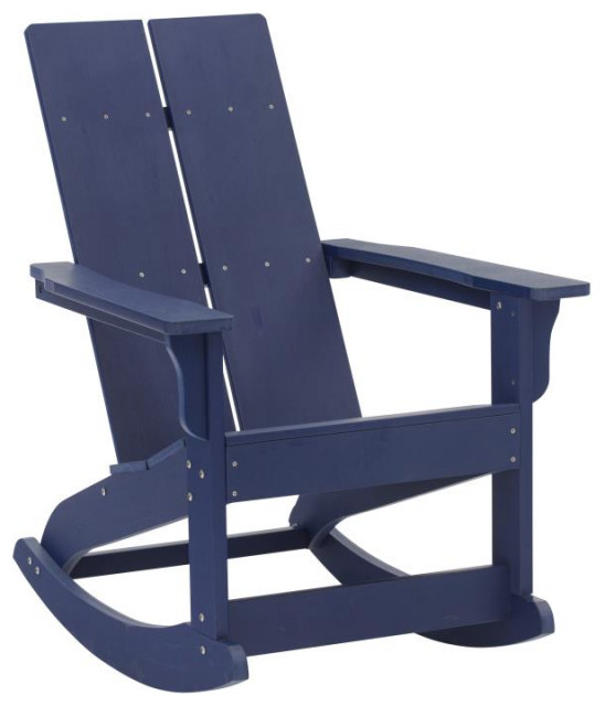 Navy Resin Rocking Chair Contemporary Outdoor Lounge Chairs by