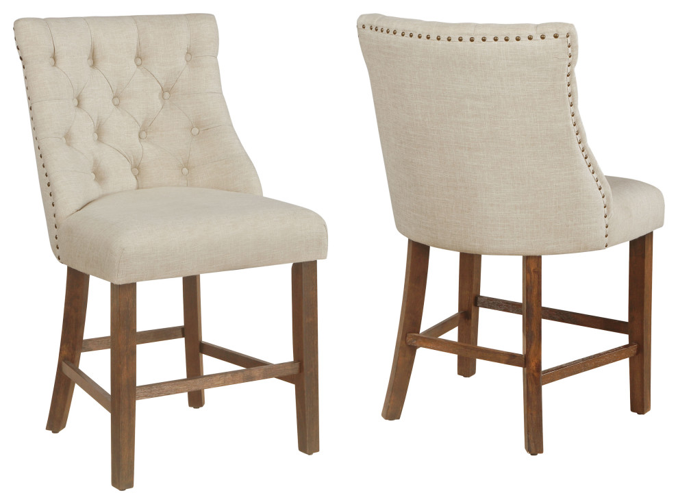 Upholstered Counter Height Chairs Set of 2 - Transitional - Dining ...