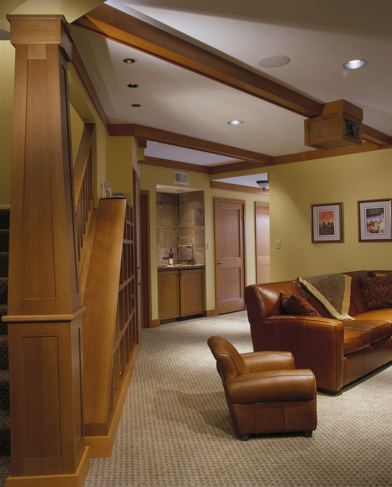 This is an example of a contemporary home theatre in DC Metro.