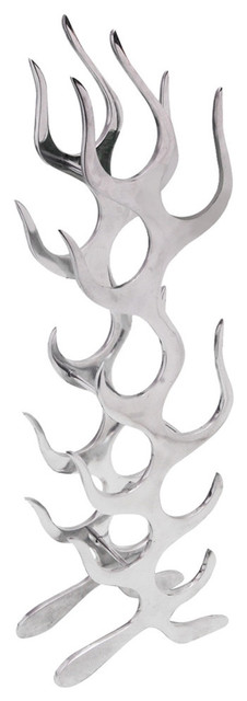 vidaXL Flame Shaped Aluminium Wine Rack, 9-Bottle
