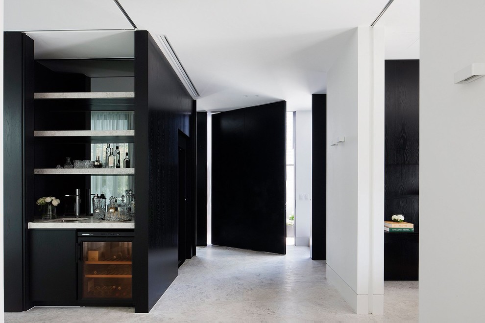 This is an example of a modern entryway in Melbourne with marble floors and grey floor.