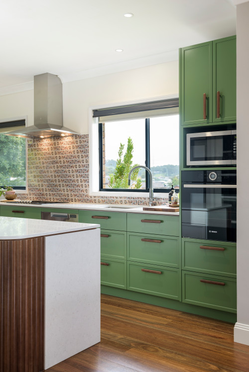 Coverings for an eclectic-style kitchen