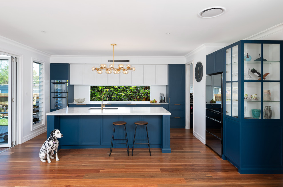Contemporary Hamptons in Mitchelton Transitional Kitchen Brisbane
