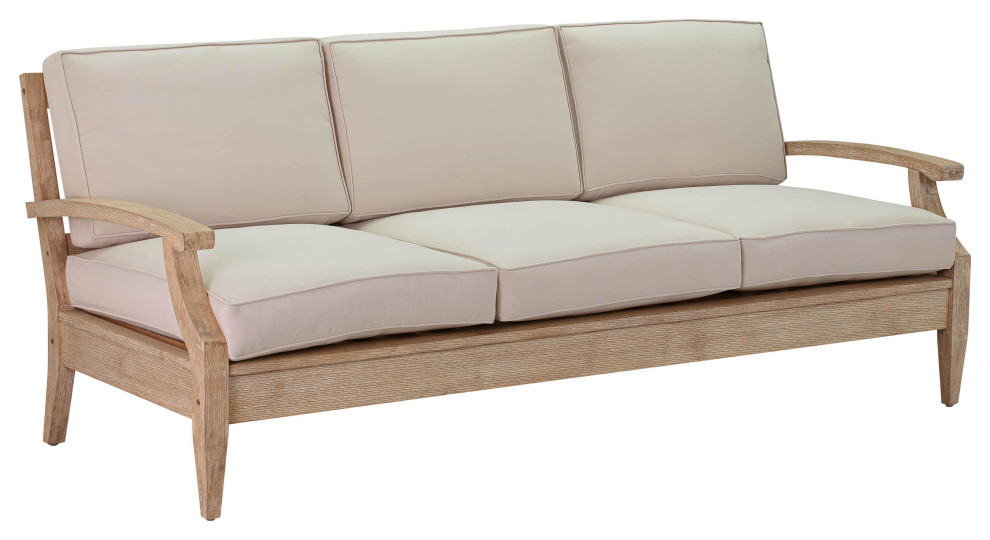 Miriam Natural Beige Outdoor Sofa Transitional Outdoor Sofas by