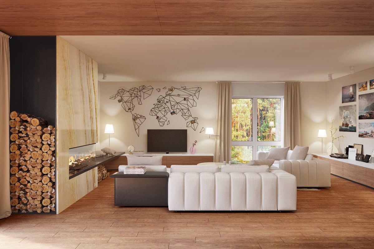 Дом в лесу для постоянного проживания.