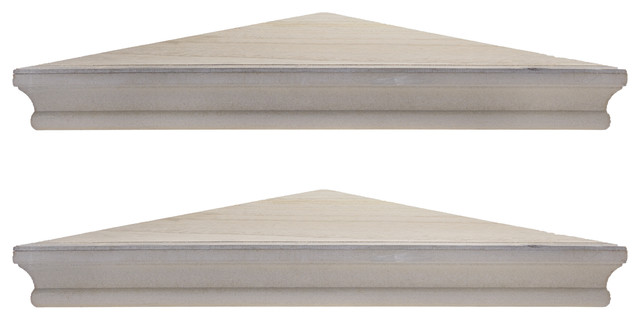 Rustic Wood Floating Corner Shelves (Set of 2) - Grey