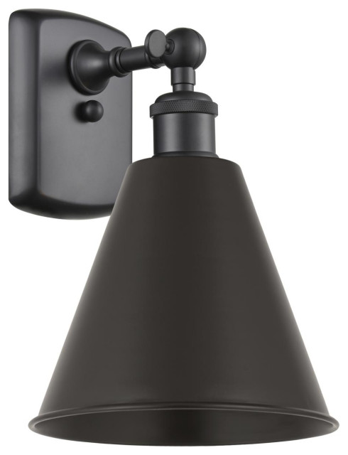 Ballston Cone 1 Light Wall Sconce, Matte Black - Industrial - Wall ...