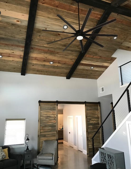 Contemporary Shiplap Ceiling Contemporary Staircase Salt