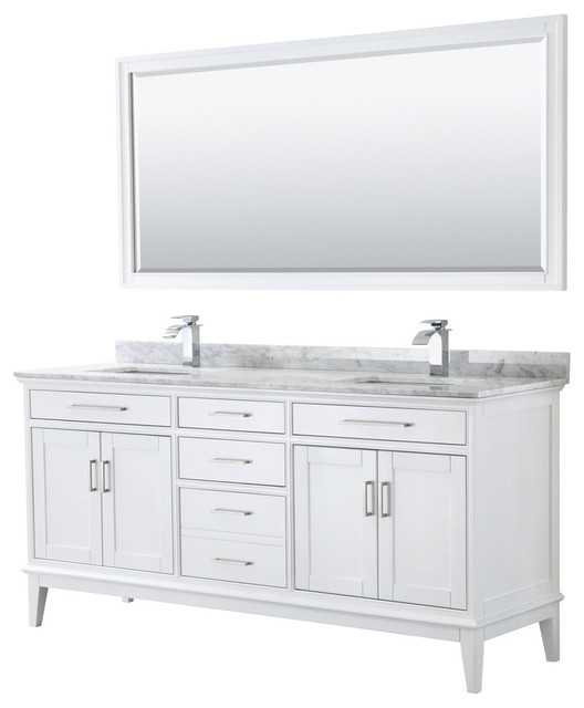 Margate 72 Inch Double Vanity With 70 Mirror Transitional Bathroom Vanities And Sink Consoles By Wyndham Collection Houzz Margate 72 Inch Double Vanity With 70, 70 Bathroom Vanity With Top