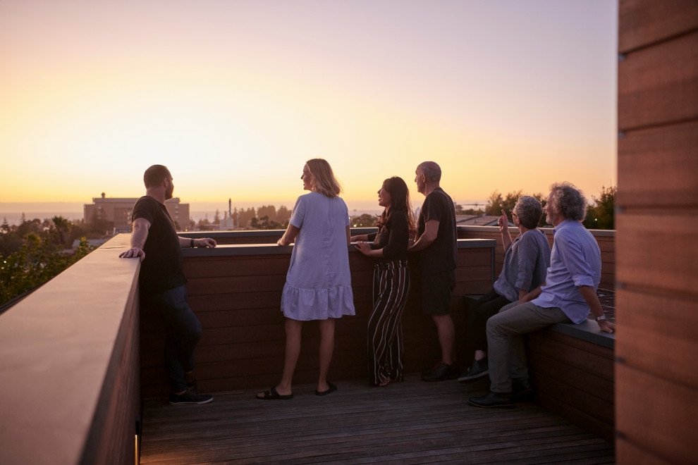 Inspiration for a small contemporary rooftop deck in Perth with no cover.