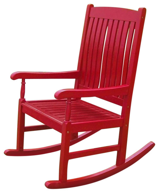 Pemberly Row Patio Rocking Chair in Red - Contemporary - Outdoor ...