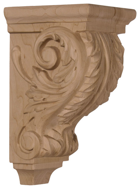 Small Acanthus Wood Corbel 3 1 2 W X 4 D X 7 H Traditional