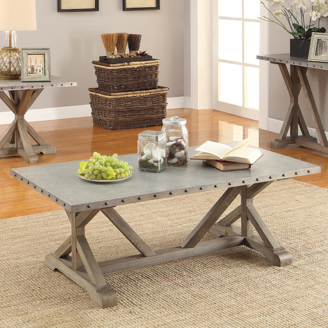 Coaster Coffee Table In Driftwood Finish 703748