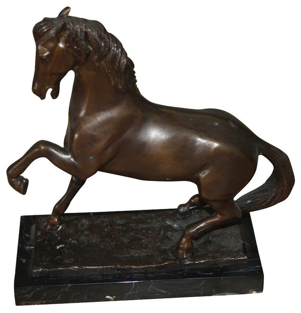 Bronze Running Horse Statue, Medium up to 36" Contemporary Garden