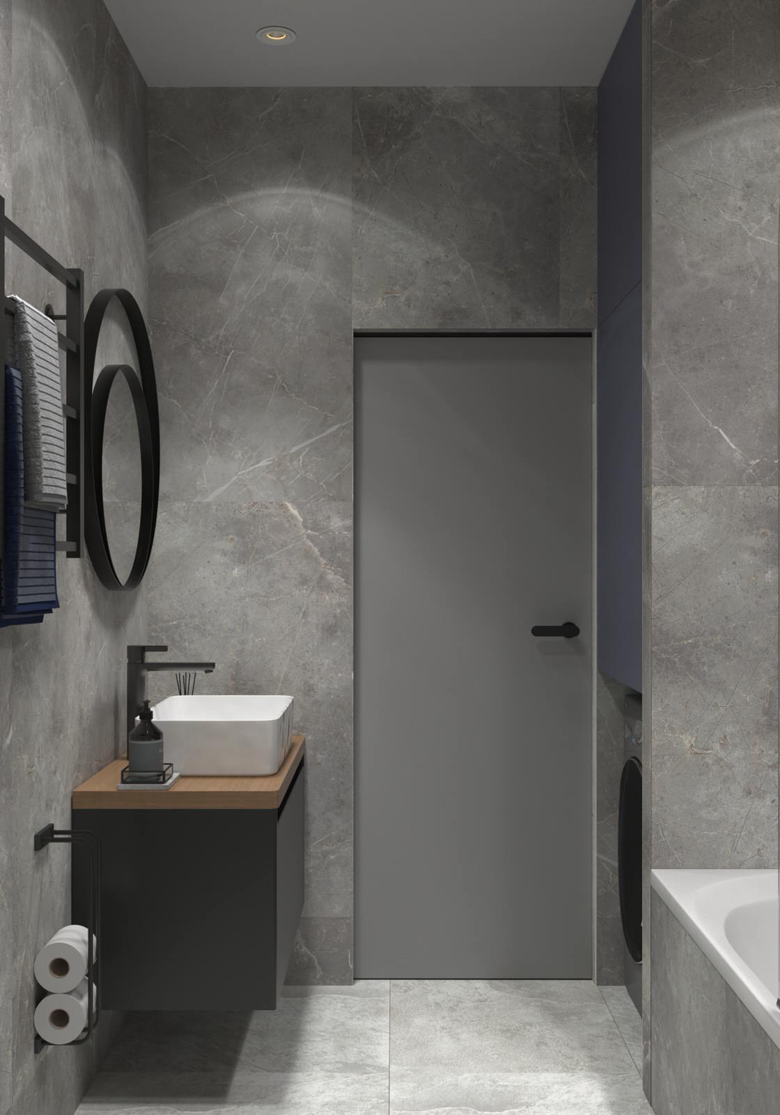 Санузел в стиле лофт