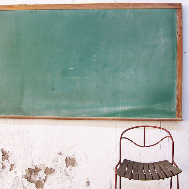Schoolroom Chalkboard, Green With Wood Frame