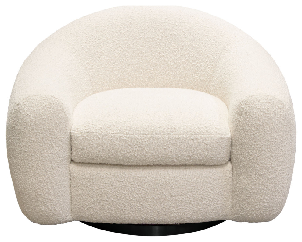 Oscy Swivel Chair (Splashed White)