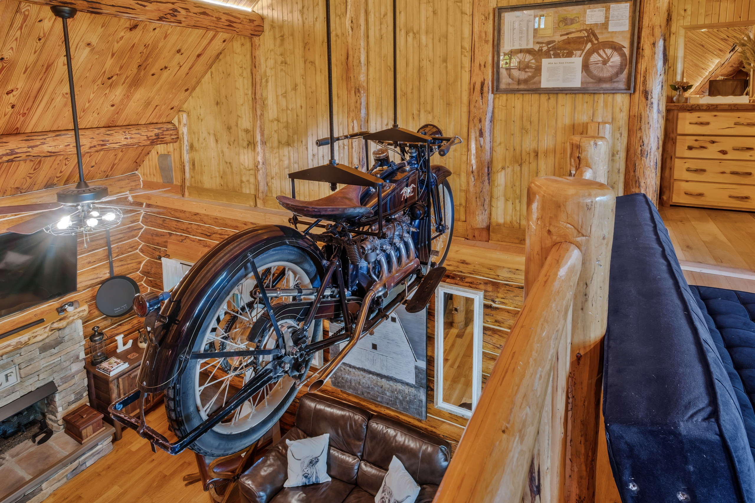 1922 Ace motorcycle installed in it's permanent place!