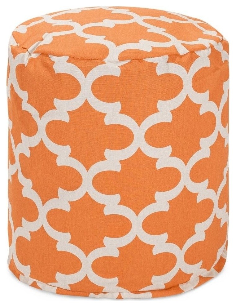 Majestic Home Goods Peach Trellis Small Pouf Contemporary Floor
