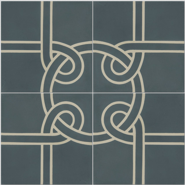 Knot Pattern Tiles, Set of 12 Modern Decorative & Border Tiles by