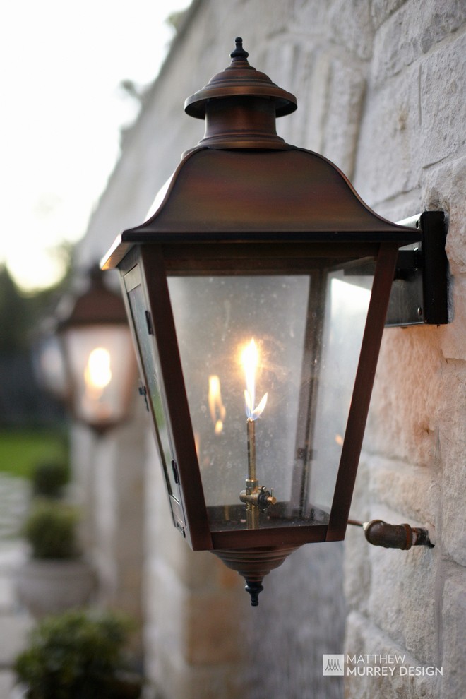 Outdoor Bronze Sconce Gas Lanterns Traditional Exterior Dallas