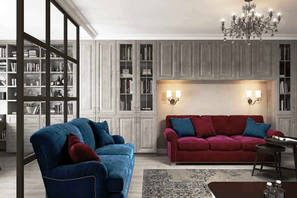 Гостиная трёхкомнатной квартиры в здании серии П55М