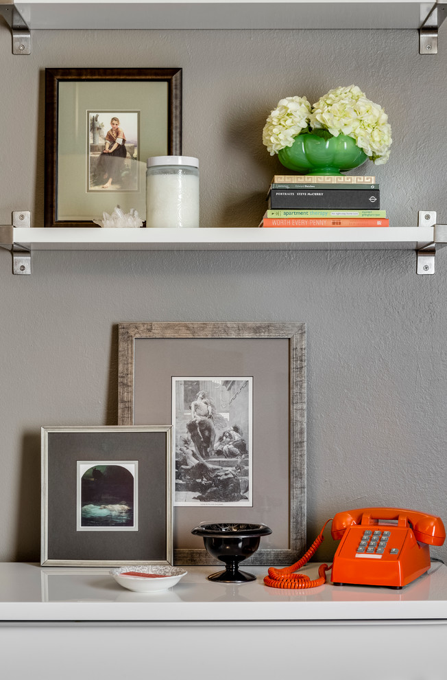 Inspiration for a small eclectic home office remodel in San Francisco