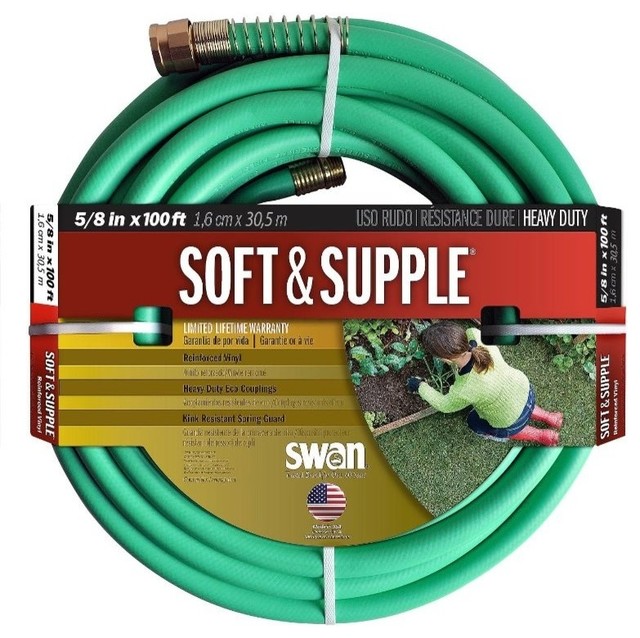 Swan Soft And Supple SNSS58100 5/8Inch x 100Foot Green Garden Hose