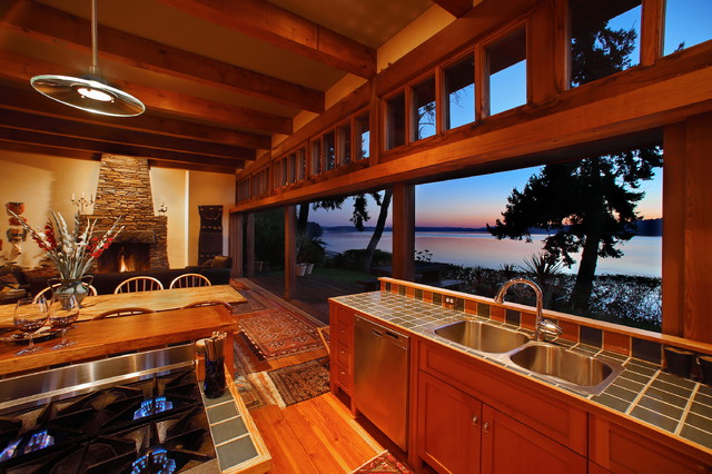 Rustic Waterfront Tranquility rustikt-koekken