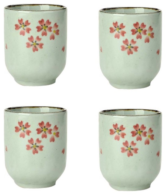 Set Of 4 Ceramic Tea Cups Anese Style Asian Teacups By Ceramic Tea Cups Anese Style