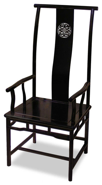 Rosewood Ming Style Longevity Motif Arm, Ming Style Dining Chairs