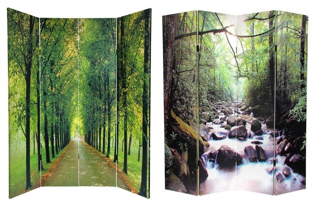6 Tall Double Sided Path Of Life Canvas Room Divider Rustic 6 Tall Double Sided Path Of Life Canvas Room Divider