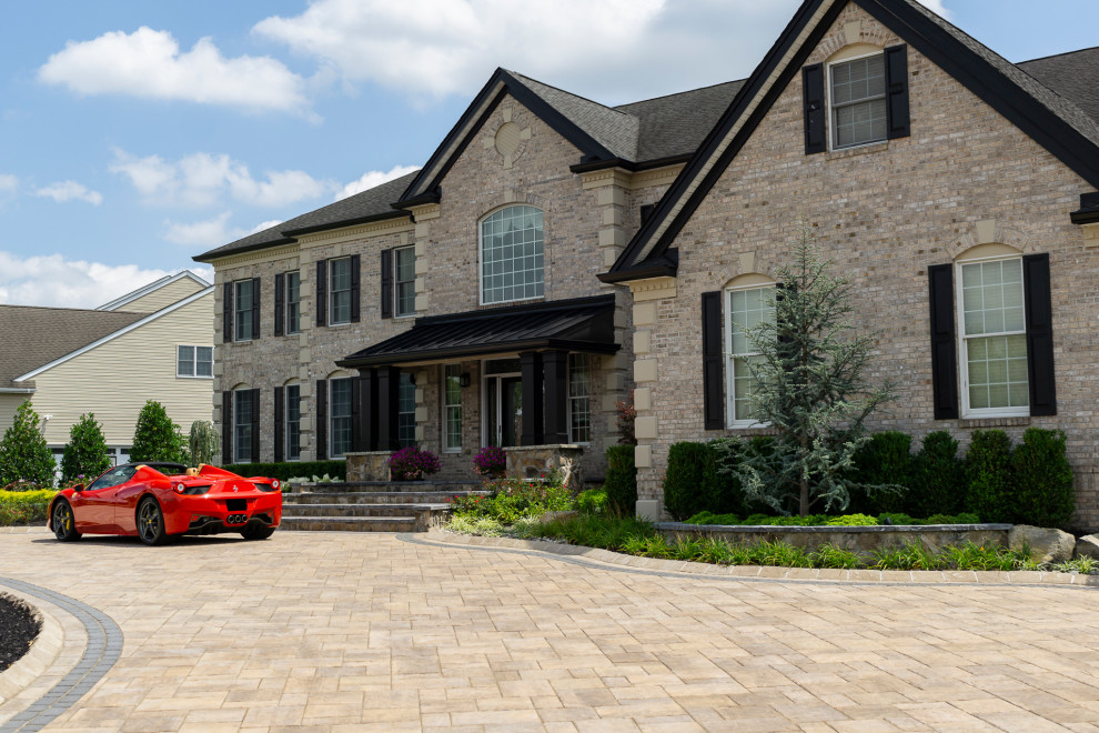 Manalapan, NJ: Paver Driveway and Front Landscaping